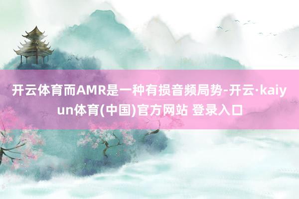 开云体育而AMR是一种有损音频局势-开云·kaiyun体育(中国)官方网站 登录入口