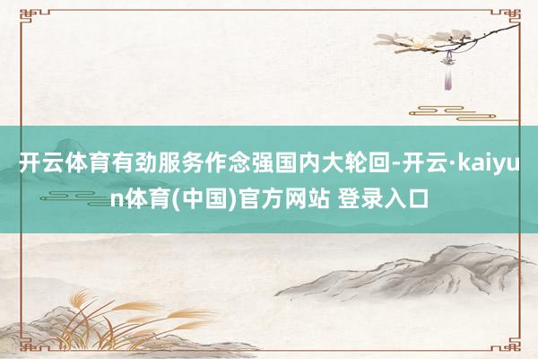 开云体育有劲服务作念强国内大轮回-开云·kaiyun体育(中国)官方网站 登录入口