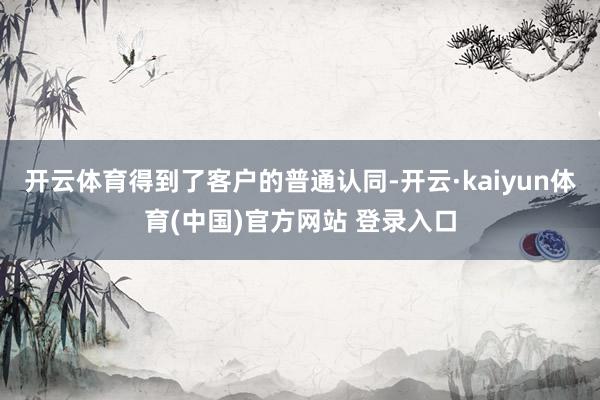 开云体育得到了客户的普通认同-开云·kaiyun体育(中国)官方网站 登录入口